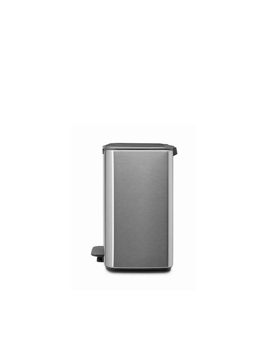 Brabantia Bo Pedal Waste Bin Made of Stainless Steel with Grey Pedal 12lt