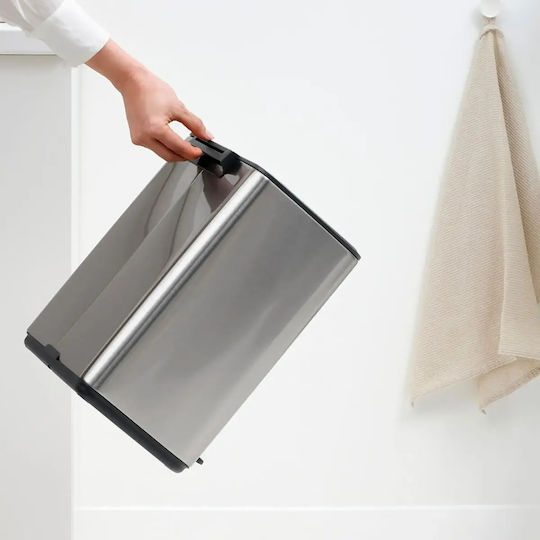 Brabantia Coș De Gunoi Bo Cu Pedală Din Oțel Inoxidabil Gri 12lt