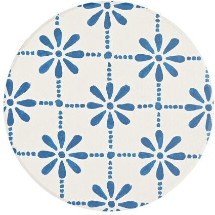 Estia Aegean Tile Ceramic Coaster with Stand 10.3x10.3cm 4 Pieces