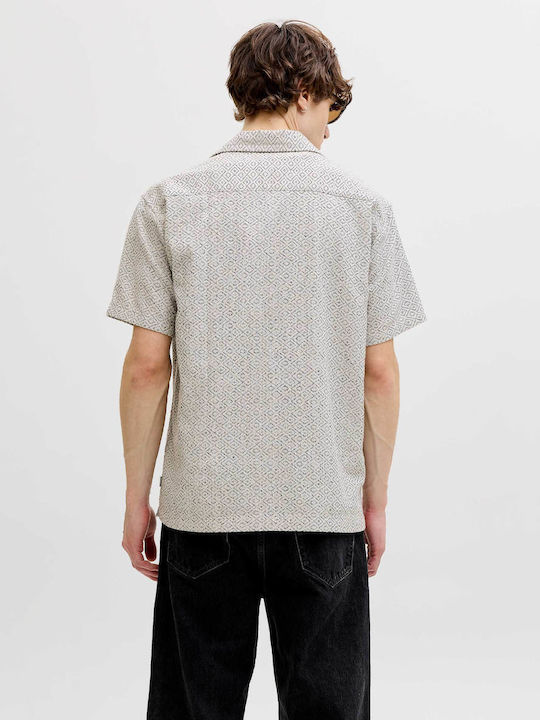 Short Sleeve Cotton Shirt Beige