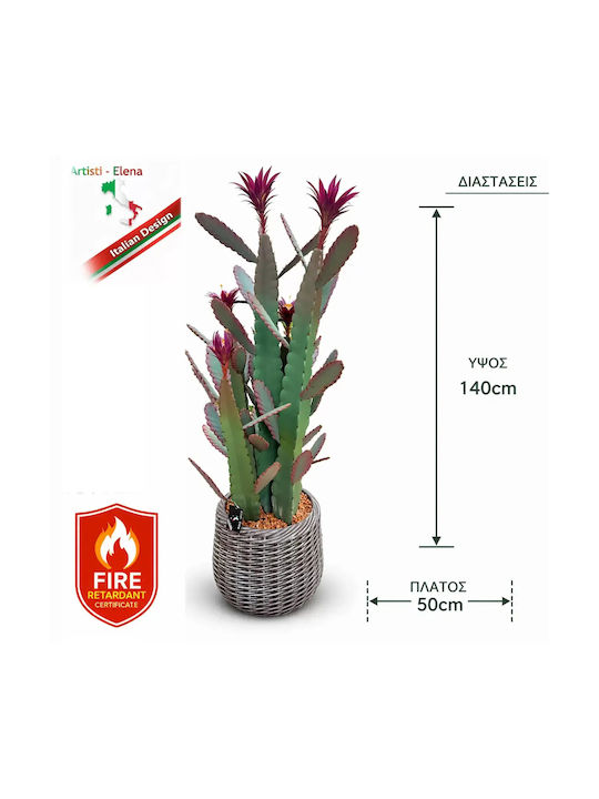 Künstlicher Kaktus Pfau Epiphyllum 140cm Moderne Topfpflanze Eva
