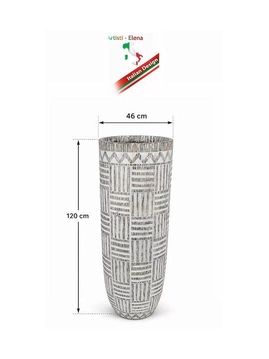 Μεγάλο Διακοσμητικό Πυθάρι Δαπέδου 120cm – Luxury Vase Ανάγλυφο Design Ethnic Tribal