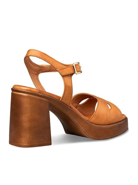Damen Sandalen Braun Leder