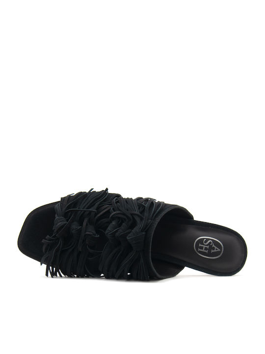 Quincy 02 Combo B Suede Sandals Black