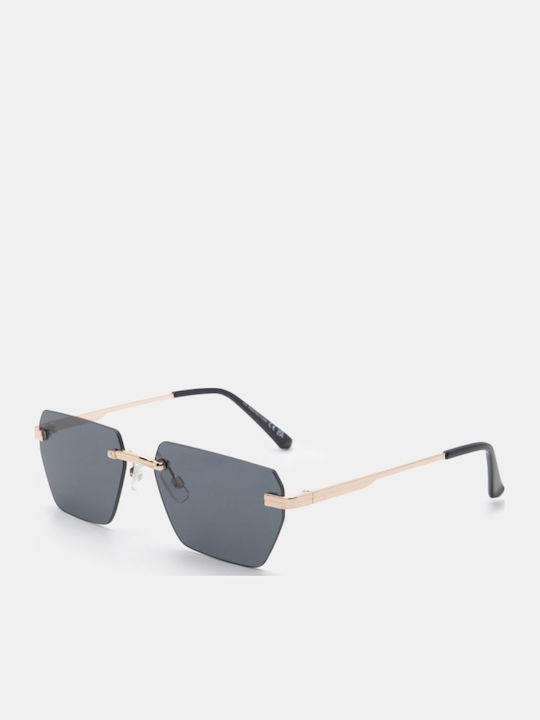 Luigi Black Sunglasses With Metallic Frame