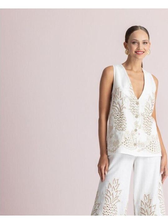 Women's Ecru Set with Trousers
