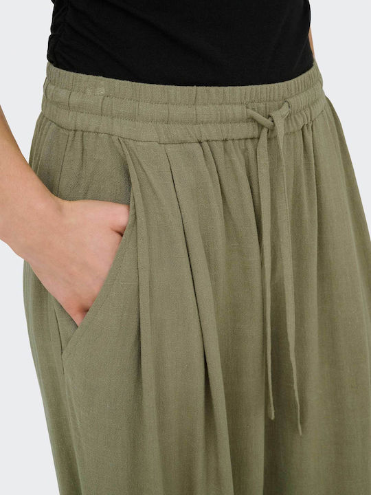 Siesta Damen Stoffhose in Baggy Bein Stil Grün