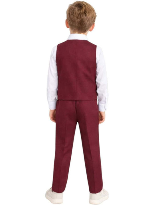 Kids Summer Suit 4 Pieces Burgundy