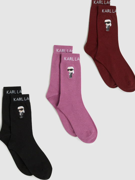 Karl Lagerfeld Дамски Чорапи Бордо 3Pack