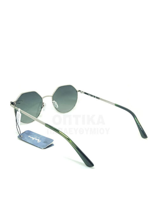 Pepe Jeans Pj5241 Unisex Sunglasses with Silver Frame and Green Lens PJ5241-910