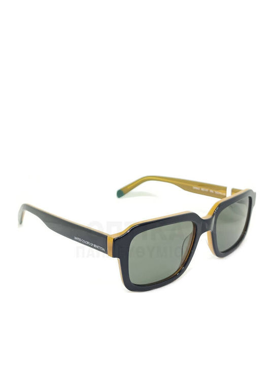 Benetton Unisex Sunglasses With Black Frame And Green Lens BE5107 096