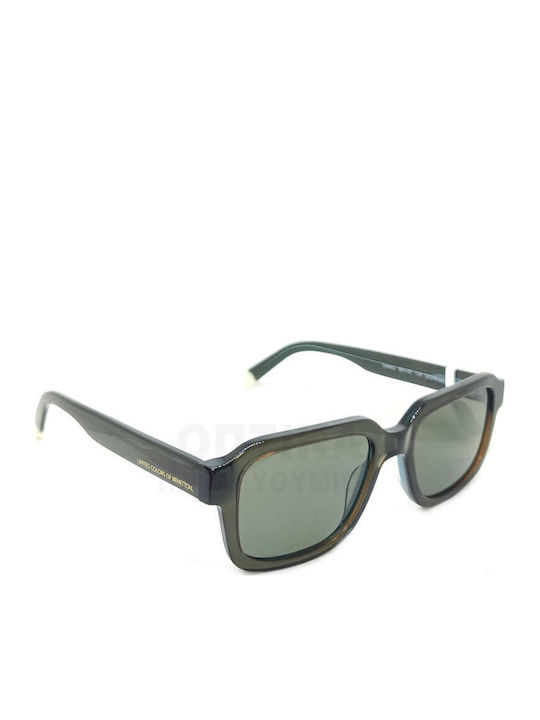Benetton Unisex Sunglasses With Gray Frame And Green Lens BE5107 129