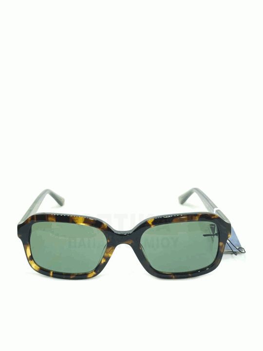 Pepe Jeans Pj7480 101 Unisex Sunglasses with Brown Horn-Rimmed Frame and Green Lens