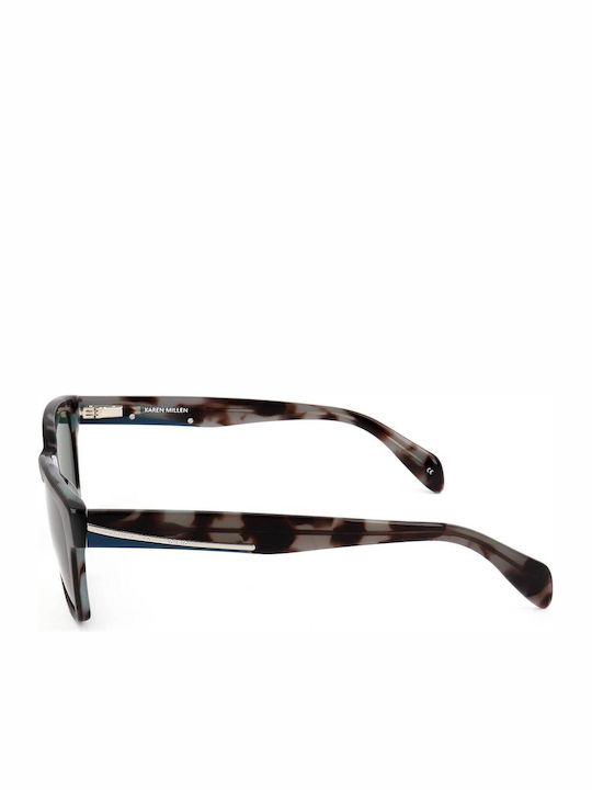 Karen Millen Unisex Γυαλιά Ηλίου με Καφέ Σκελετό και Πράσινο Φακό KM1015