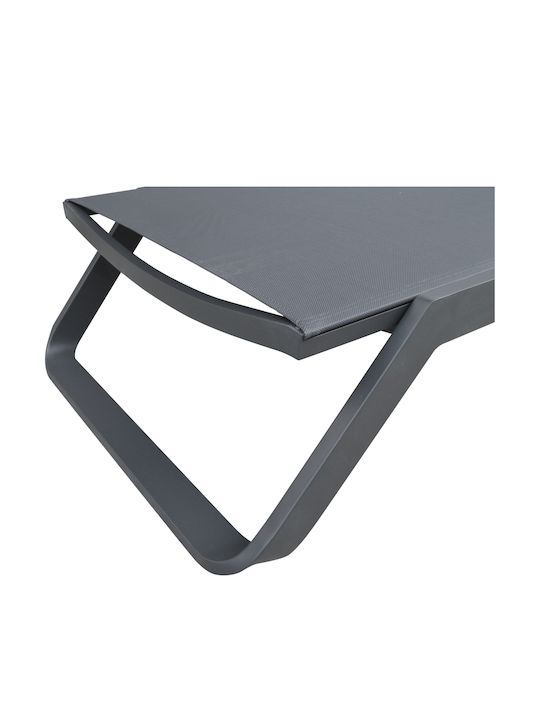 HomeMarkt Aluminium Garten- und Pool-Liegestuhl Marimar mit Textilene-Geflecht Grau 218x67x31cm