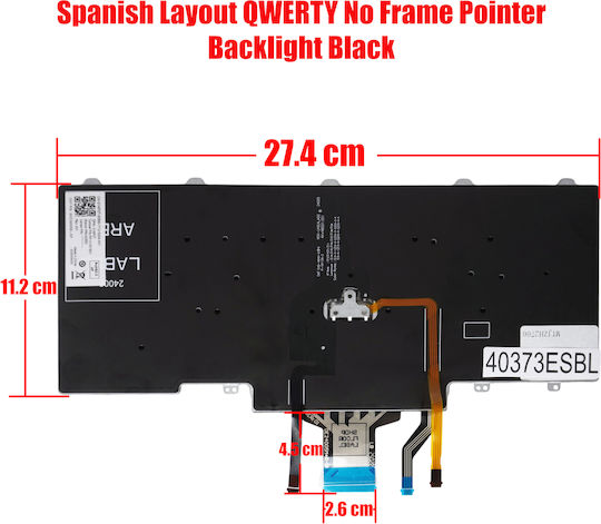 Spanish Laptop Keyboard Dell Latitude E5450 E7450 E5470 E7470 5480 5490 0d2c6m 094f68 0d19tr 00m14 041mmg 41mmg 000m14 D19tr Es No Frame Backlit with Trackpoint Black Code 40373esbl