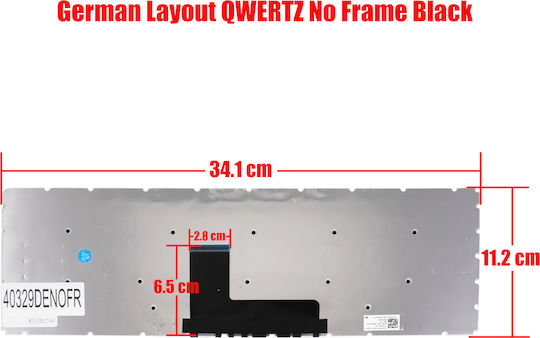 German Laptop Keyboard Toshiba Satellite L50-b L50d-b L50dt-b L50t-b L50-b-1gp Aebliu00020 Mp-13r83us-9201 Aeblia00010 Nsk-v90sq De No Frame Black Cod.40329denofr