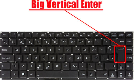 Spanish Laptop Keyboard Asus K46 K46c K46ca K46cb K46cm S46 S46c S46ca 90r-ntj1k1t80u 90r-ntj1k1s80u 0knb0-4107us00 Aexj7u00010 Es No Frame Black Code 41422esnofr