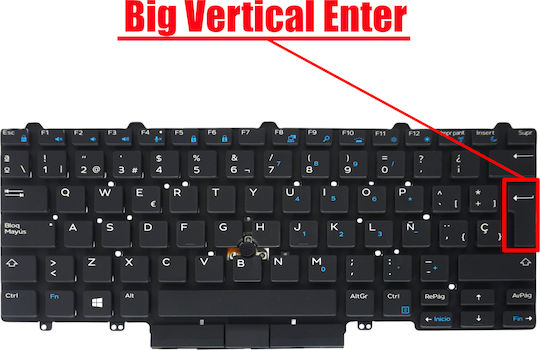 Spanish Laptop Keyboard Dell Latitude E5450 E7450 E5470 E7470 5480 5490 0d2c6m 094f68 0d19tr 00m14 041mmg 41mmg 000m14 D19tr Es No Frame Backlit with Trackpoint Black Code 40373esbl