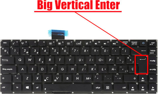 Teclado Español Para Portátil Spanish Laptop Keyboard Asus Vivobook X402 X402c X402ca S400 S400c S400ca 90nb0094-r31us0 Aexj7u00010 Aexj7u01110 0knb0-410aus00 Es No Frame Black Κωδ.40446esnofr