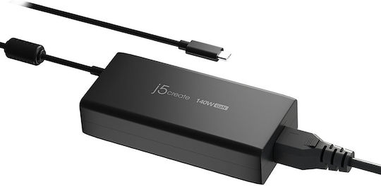 J5create USB-C Φορτιστής Laptop 140W και με σετ βυσμάτων