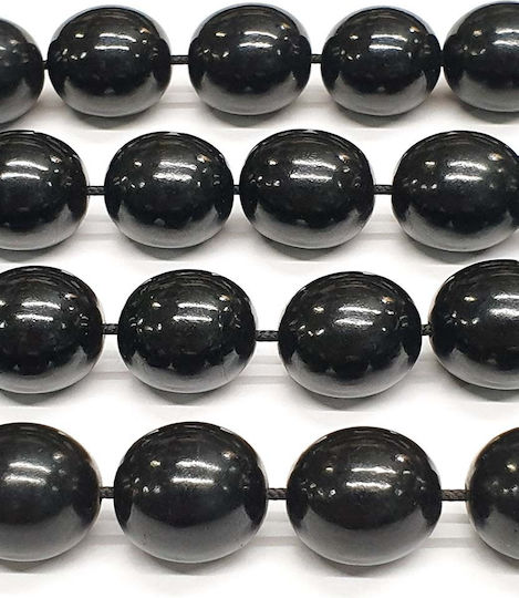 Roloi Komboloi Worry Beads with 33 Amber Beads Length 44cm Black