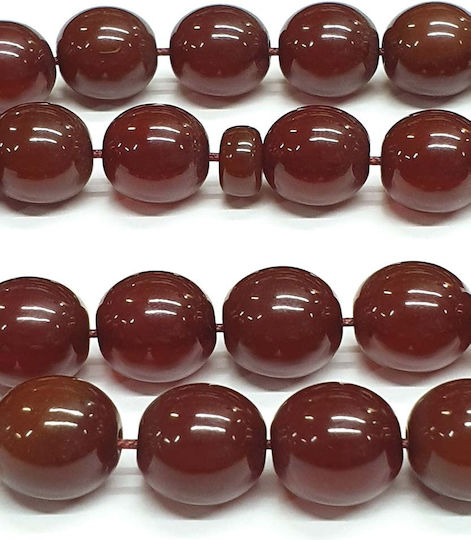 Roloi Komboloi Worry Beads with 33 Beads Made of Mastic Length 40cm Brown