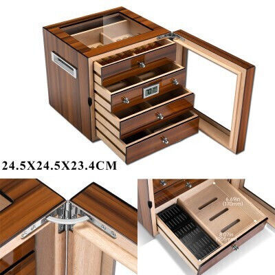 Sikarlan Ξύλινος Υγραντήρας Πούρων 24.5x24.5x23εκ.