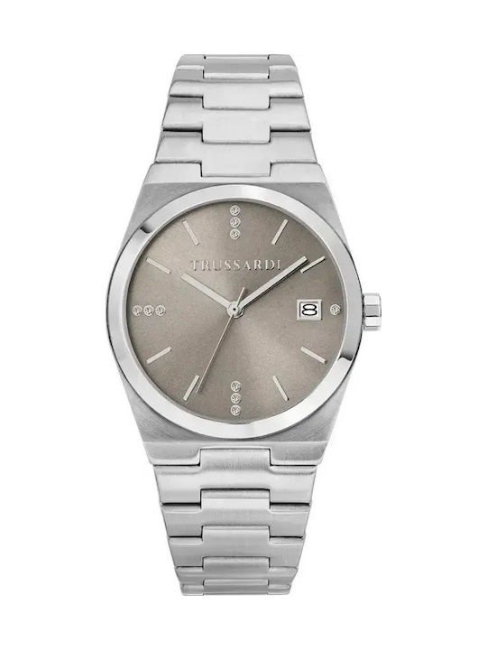 Women's Watch Battery with White Metal Bracelet