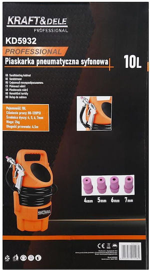 Pneumatic Sandblaster Kraft&dele Kd5932 10 L 120 Psi