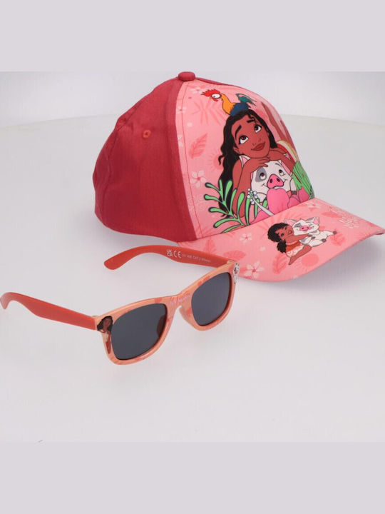 Disney Kids' Hat Jockey Fabric Sunscreen Vaiana Pink
