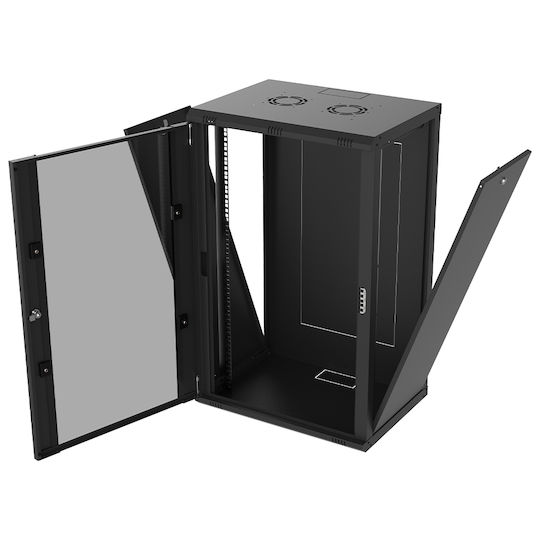 Edision Wall Mounted Rack Cabinet 19U Black 60-02-0105