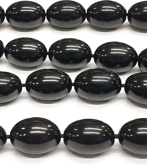 Roloi Komboloi Worry Beads with 33 Amber Beads Length 47cm Black
