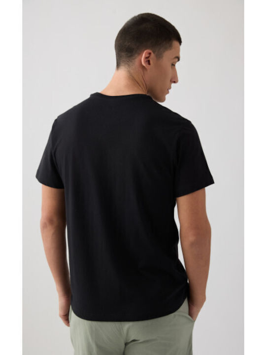 Minerva Sommer Herrenpyjama Bluse Baumwolle Schwarz