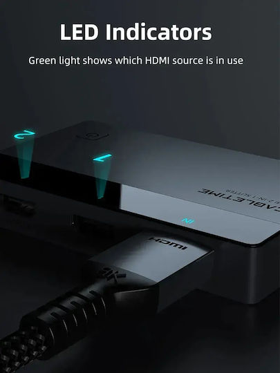Cabletime Hdmi Splitter Ct-hsp4k2-ag 1 2 4k/60hz Uni-directional Γκρι Cabletime