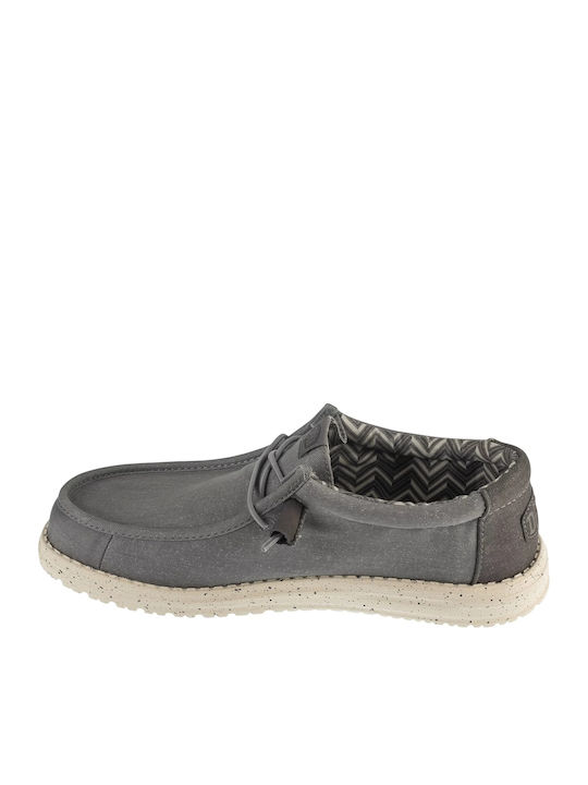 Wally Stretch Canvas Men's Moccasins In Black Colour