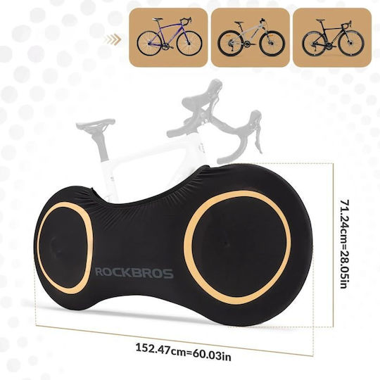 Rockbros D95 Elastic Cover Compatible 26-29 Inch Gravel Mountain City Road Bikes 700c 71×152 Cm Blackeng