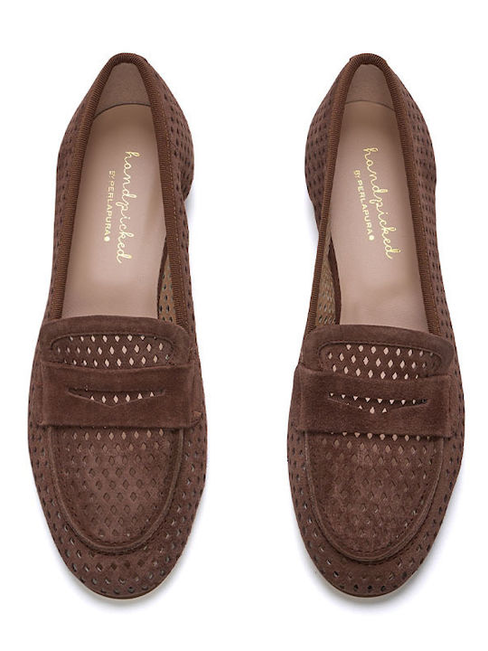 Δερμάτινα Γυναικεία Loafers σε Καφέ Χρώμα