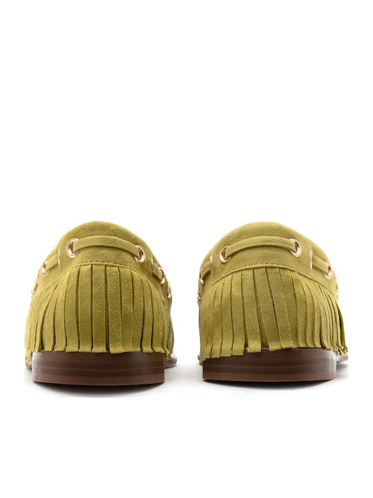 Loafers Dama Din Piele În Culoare Galbenă