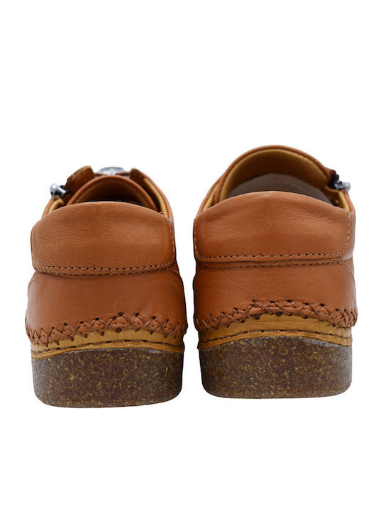 Leather Women's Moccasins In Tabac Brown Color
