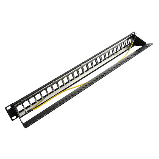 533187 Patch Panel Keystone 19'' 1U Up To 24 Ports RJ45 Cable Guide