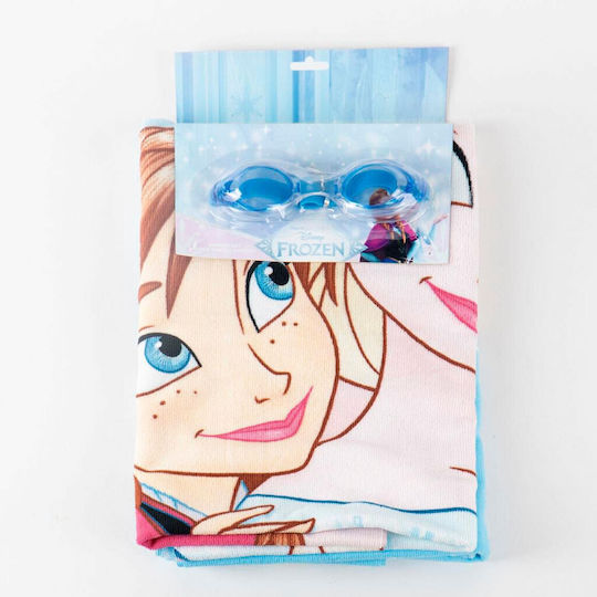 Disney Frozen Celebrate Kids' Beach Towel Set 70x140cm + Swimming Goggles for Beach + Pool