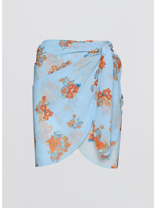 Mini Φούστα Φάκελος Floral Μπλε