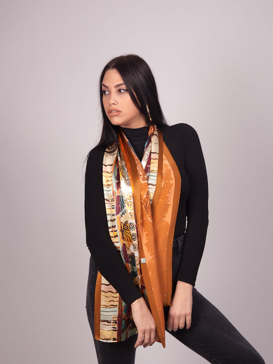 Kalfas Luxury Silk Γυναικείο Μεταξωτό Φουλάρι Λευκό