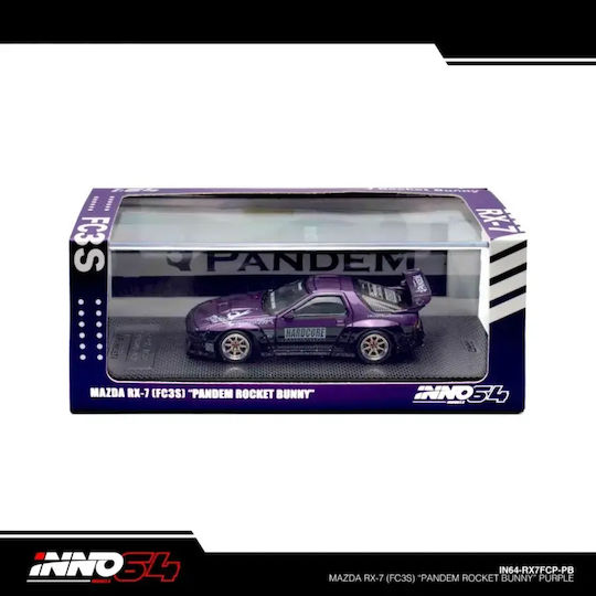 Μοντέλο Αυτοκινήτου Mazda Rx-7 Fc3s Pandem Rocket Bunny Μωβ 1:64 Inno64