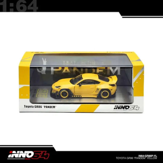 Модел Автомобил Toyota GT86 Pandem Жълт 1:64 Inno64