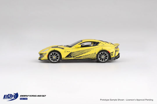 Model Mașină Ferrari 812 Competizione Tailor Made 2021 Galben 1:64 Bbr Bbrfer64032