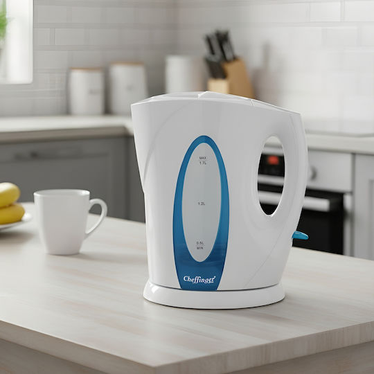 Cheffinger 1.7л Безжична Електрическа Кана Сигурно Заключване Бяла 1500W