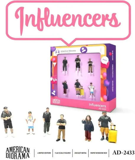 Set Statische Modelle Influencers 2025 Amerikanisches Diorama Maßstab 1:64 Ad-2433