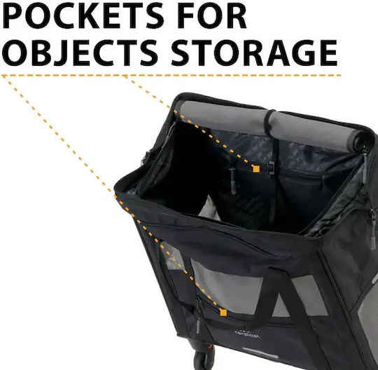 Ferplast Waterproof Trolley for Carrying Dog / Cat up to 15kg Black L48xW46xH26cm